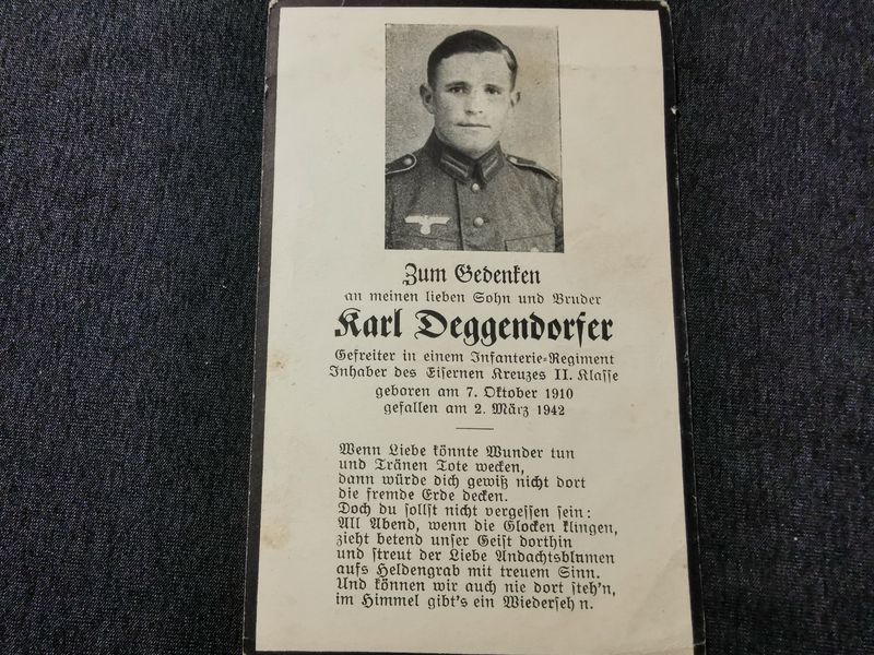 Sterbebild Gefreiter 2. Komp. Inf. Regt. 72 EK II Koj Assan Russland - www.mmilitaria.com