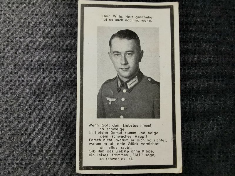 Sterbebild Gefreiter Hintermeilingen Panzerjäger Abt. VWA südlich Raseiniai Kaunas Litauen - www.mmilitaria.com