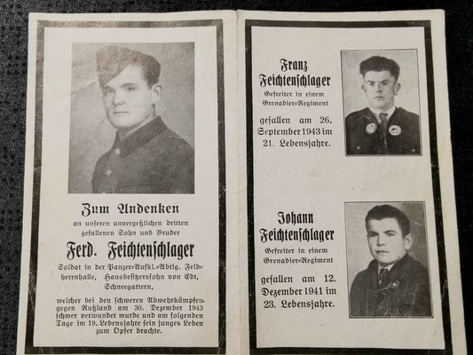 Sterbebild Brüder 5. Pz. Abt Feldherrnhalle (FHH) Pionier, Gefreiter Perewos Russland - www.mmilitaria.com
