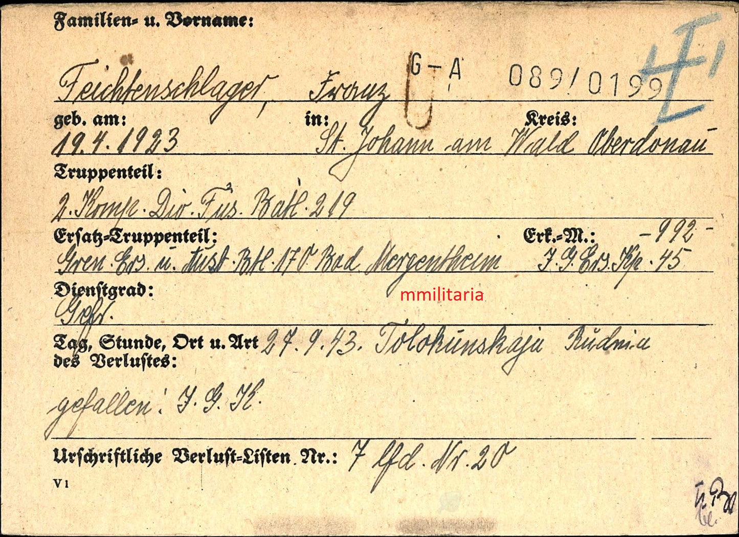 Sterbebild Brüder 5. Pz. Abt Feldherrnhalle (FHH) Pionier, Gefreiter Perewos Russland - www.mmilitaria.com
