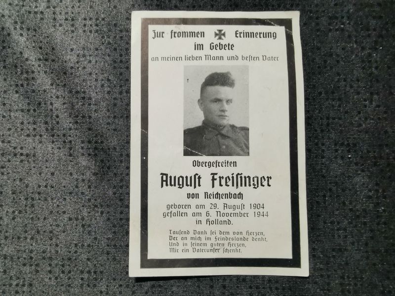 Sterbebild Obergefreiter 1. Sich. Regt. 26 Moordijk Ysselsteyn Holland - www.mmilitaria.com