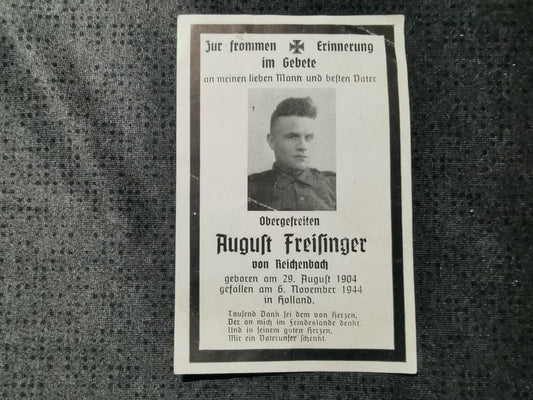 Sterbebild Obergefreiter 1. Sich. Regt. 26 Moordijk Ysselsteyn Holland - www.mmilitaria.com