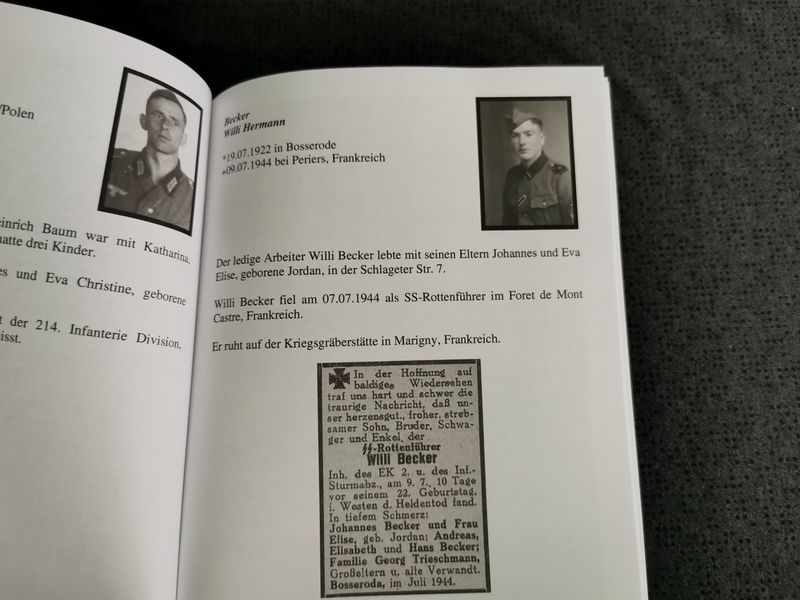 Sterbebilder Gedenkbuch Bosserode Wildeck Gewidmet den gefallenen Soldaten Limitierte Edition - www.mmilitaria.com