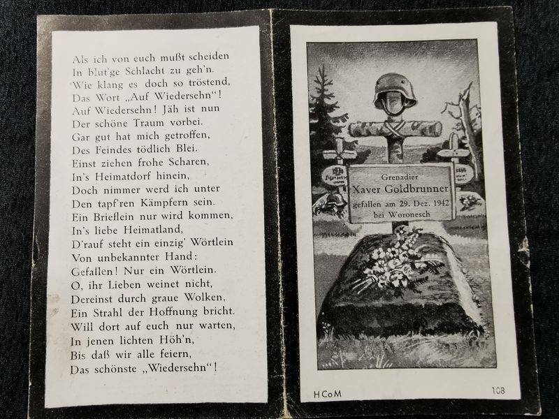 Sterbebild Grenadier 19 Jahre Woronesch Russland - www.mmilitaria.com