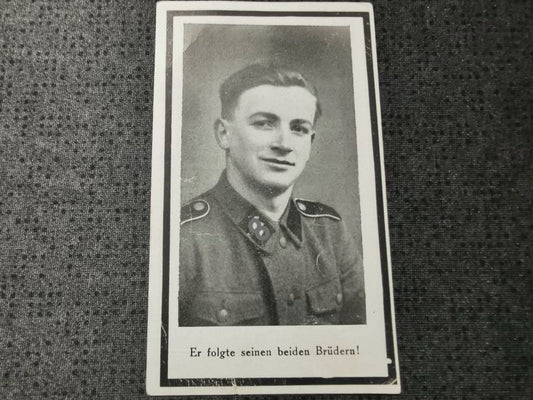 Sterbebild SS-Grenadier 18 Jahre Saiteny Invasionsfront Normandie Frankreich - www.mmilitaria.com