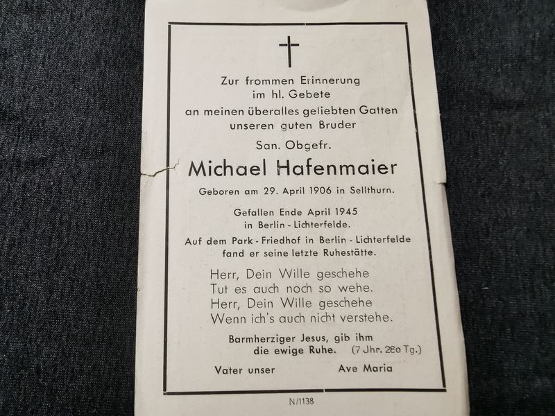 Sterbebild Sanitäts Obergefreiter Luftwaffe Endkampf Berlin-Lichtenfelde - www.mmilitaria.com