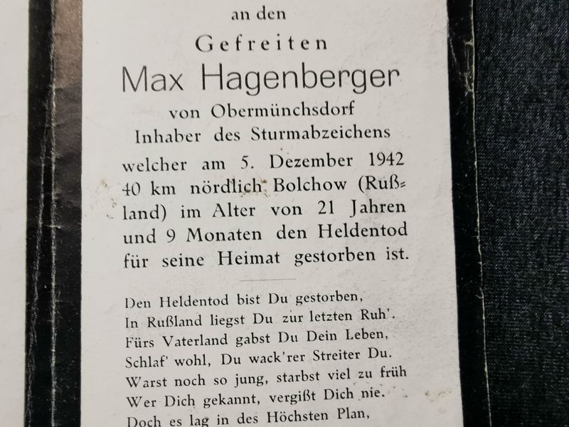 Sterbebild Gefreiter 6. Komp. Gren. Regt. 511 Bolchow Russland - www.mmilitaria.com
