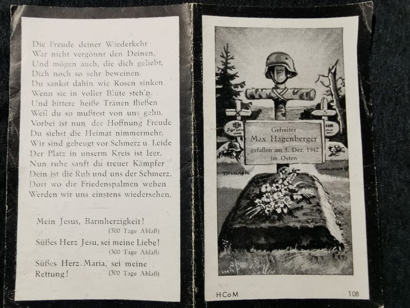 Sterbebild Gefreiter 6. Komp. Gren. Regt. 511 Bolchow Russland - www.mmilitaria.com