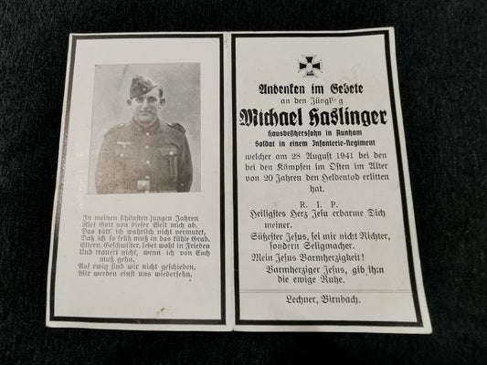 Sterbebild Schütze 1. Komp. Inf. Regt. 70 Okoninowo Russland Osten - www.mmilitaria.com