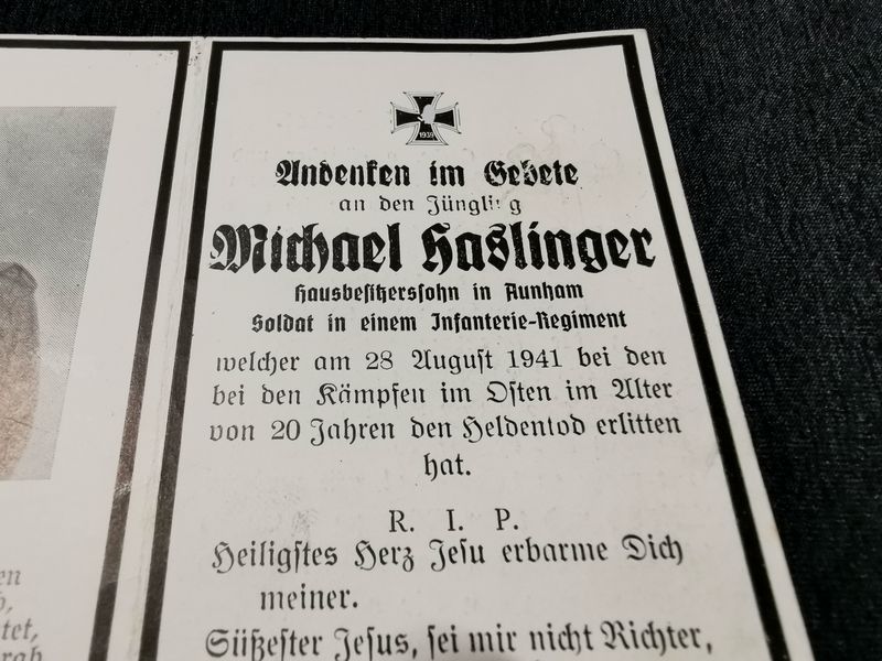 Sterbebild Schütze 1. Komp. Inf. Regt. 70 Okoninowo Russland Osten - www.mmilitaria.com