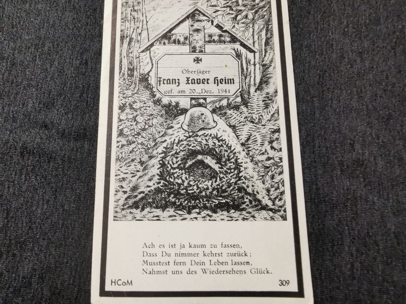 Sterbebild Oberjäger Obermünchsdorf Fallschirmjäger Regiment Ardennen Baschleiden Sandweiler Luxemburg - www.mmilitaria.com