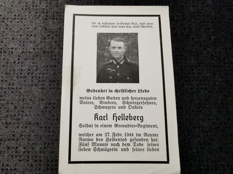 Sterbebild Grenadier 5. Komp. Gren. Btl. 151 Sookula Narwa Toilu Estland - www.mmilitaria.com