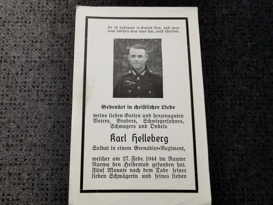 Sterbebild Grenadier 5. Komp. Gren. Btl. 151 Sookula Narwa Toilu Estland - www.mmilitaria.com