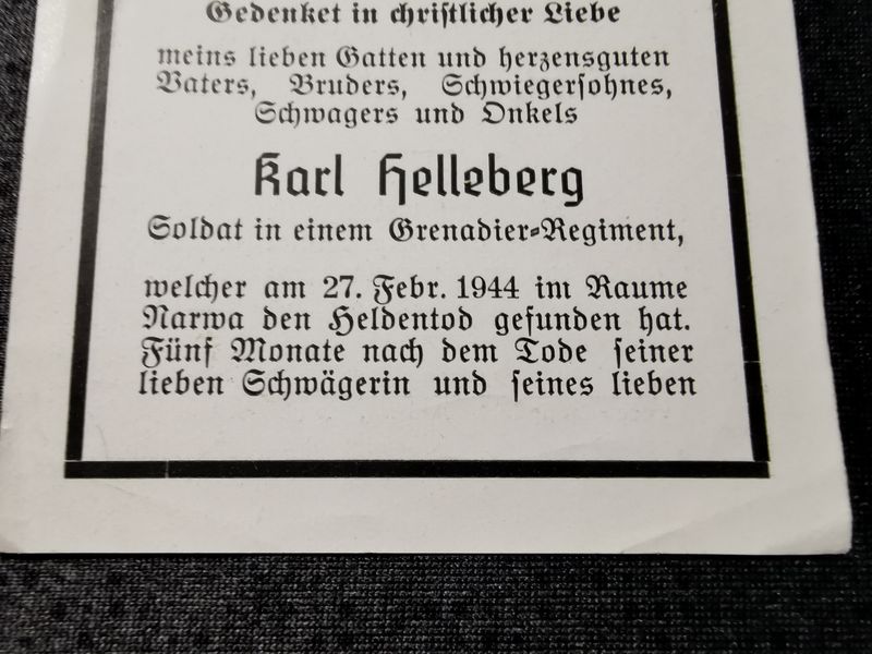 Sterbebild Grenadier 5. Komp. Gren. Btl. 151 Sookula Narwa Toilu Estland - www.mmilitaria.com