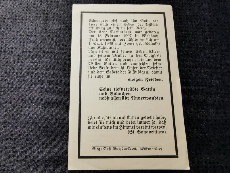 Sterbebild Grenadier 5. Komp. Gren. Btl. 151 Sookula Narwa Toilu Estland - www.mmilitaria.com