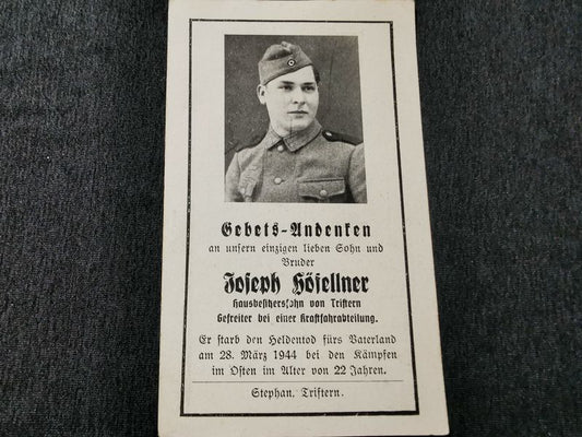 Sterbebild Gefreiter Kraftfahrabteilung Kanuka Jöhvi Estland - www.mmilitaria.com