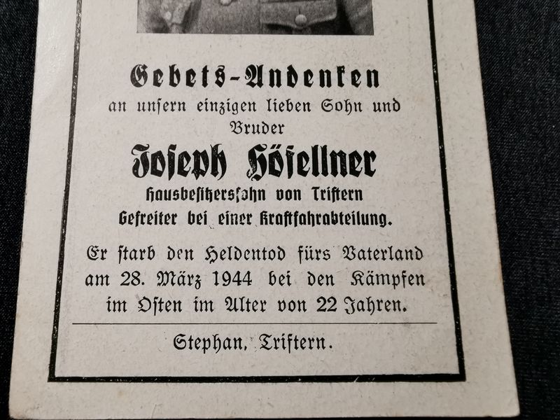 Sterbebild Gefreiter Kraftfahrabteilung Kanuka Jöhvi Estland - www.mmilitaria.com