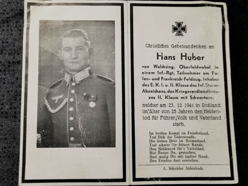 Sterbebild Oberfeldwebel Walchsing Infanterie Regt. EK I & II viele Auszeichnungen Russland - www.mmilitaria.com