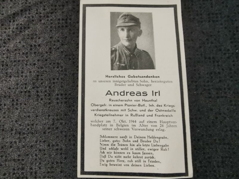 Sterbebild Obergefreiter Stabskomp. Gren. Rgt. 744 Eschen Belgien Ysselsteyn Holland - www.mmilitaria.com