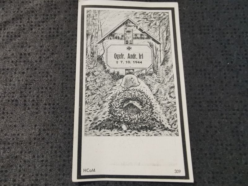 Sterbebild Obergefreiter Stabskomp. Gren. Rgt. 744 Eschen Belgien Ysselsteyn Holland - www.mmilitaria.com