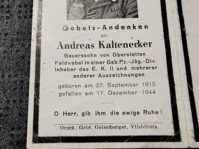 Sterbebild Brüder Oberstetten Feldwebel Gebirgs Pz.-Jäger Regt und Obergefreiter Fahrkolonne Vukovar Kroatien - www.mmilitaria.com