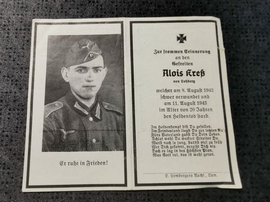 Sterbebild Gefreiter Lohberg HVP Uspenskaja Charkiw Ukraine - www.mmilitaria.com