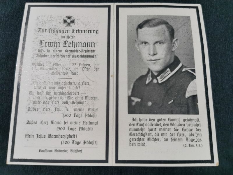 Sterbebild Unteroffizier Rotthoff 4. Komp. Gren. Regt. 246 Krymno Osten - www.mmilitaria.com