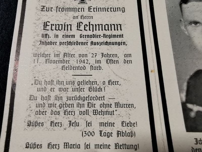 Sterbebild Unteroffizier Rotthoff 4. Komp. Gren. Regt. 246 Krymno Osten - www.mmilitaria.com