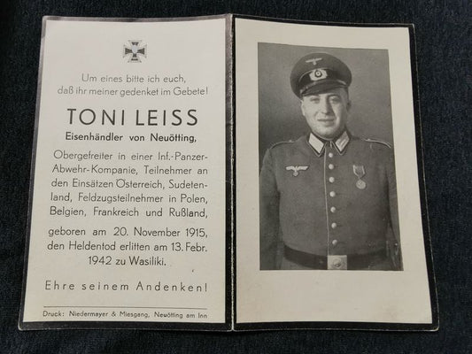 Sterbebild Obergefreiter 3. Komp. Inf. Regt. 61 Wasiliki Russland - www.mmilitaria.com