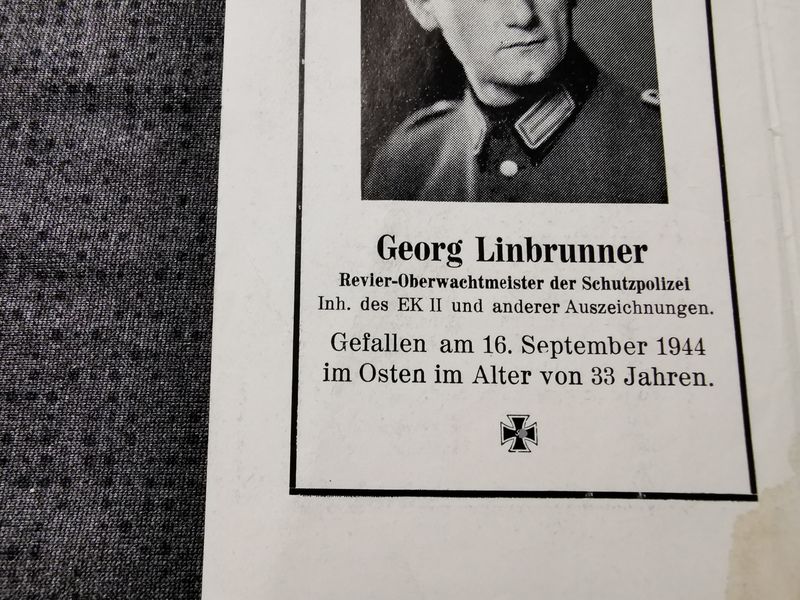 Sterbebild Brüder Hofkirchen Rottwachtmeister Schutzpolizei + Panzergrenadier 3. Pz. Gren. Btl. + Obergefreiter Sturmgeschütz Abt. Slowakei Ostpreußen Holland - www.mmilitaria.com