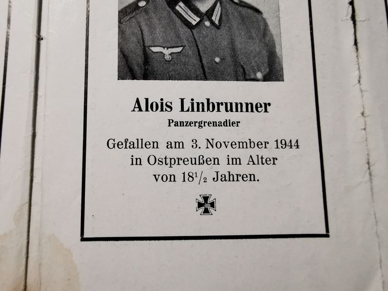 Sterbebild Brüder Hofkirchen Rottwachtmeister Schutzpolizei + Panzergrenadier 3. Pz. Gren. Btl. + Obergefreiter Sturmgeschütz Abt. Slowakei Ostpreußen Holland - www.mmilitaria.com