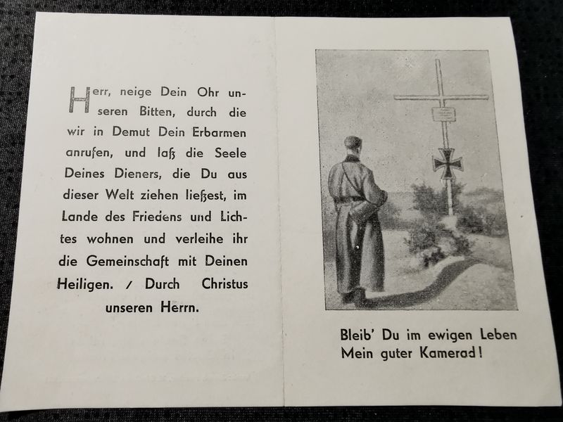 Sterbebild Unteroffizier EK II Erstürmung B-Stelle - www.mmilitaria.com