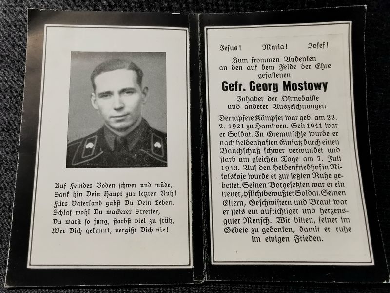 Sterbebild Gefreiter 1. Komp. Gren. Regt. 239 Gremutschje Russland - www.mmilitaria.com