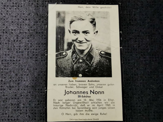 Sterbebild SS-Schütze Endkampf Spremberg Kausche 10. SS-Panzer-Division - www.mmilitaria.com