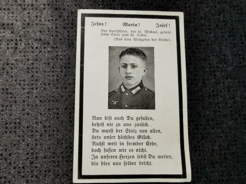 Sterbebild Schütze Wallmenroth 11. Komp. Inf. Regt. 105 schwere Abwehrkämpfe Snamenskoje Rshew Russland - www.mmilitaria.com