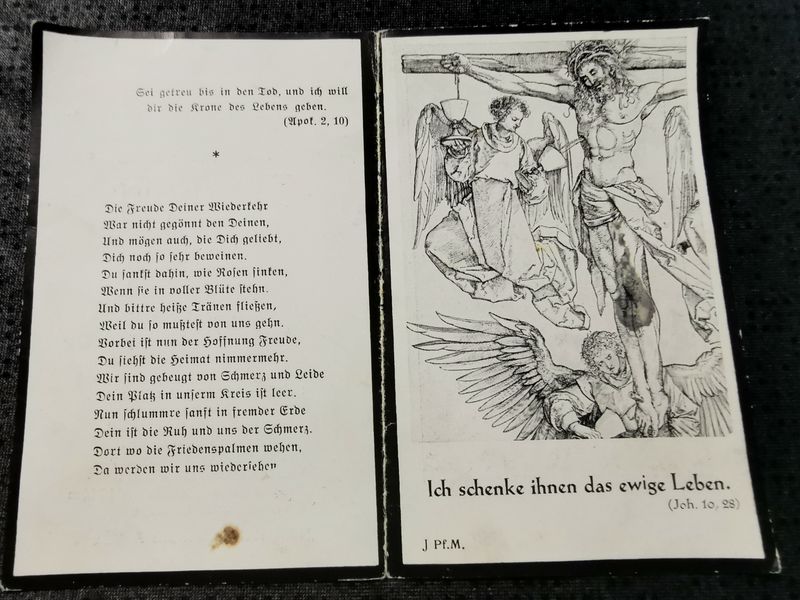 Sterbebild Jäger 7. Komp. Gebirgs Jäger Regt. 206 Waldgefecht Gridino Russland - www.mmilitaria.com