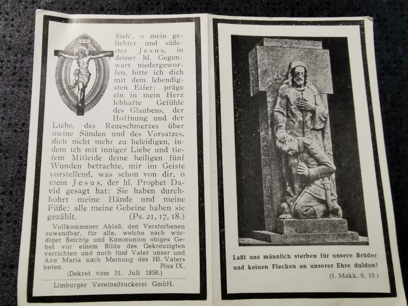 Sterbebild Obergefreiter Ellar 3. Volks-Gren. Regt. 1076 Endkampf Paulinowo Pulawy Polen - www.mmilitaria.com