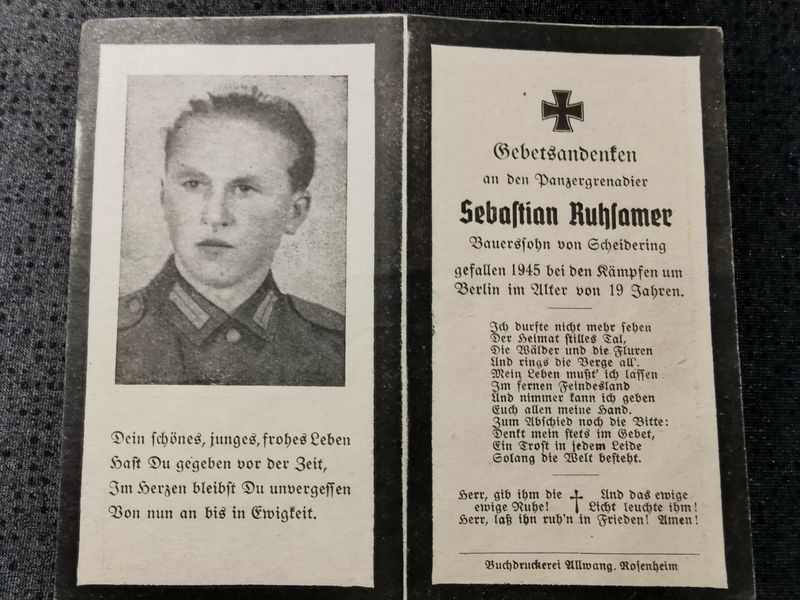 Sterbebild Panzergrenadier Endkampf Berlin Küstrin Heeresgruppe Weichsel Polen - www.mmilitaria.com