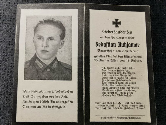 Sterbebild Panzergrenadier Endkampf Berlin Küstrin Heeresgruppe Weichsel Polen - www.mmilitaria.com