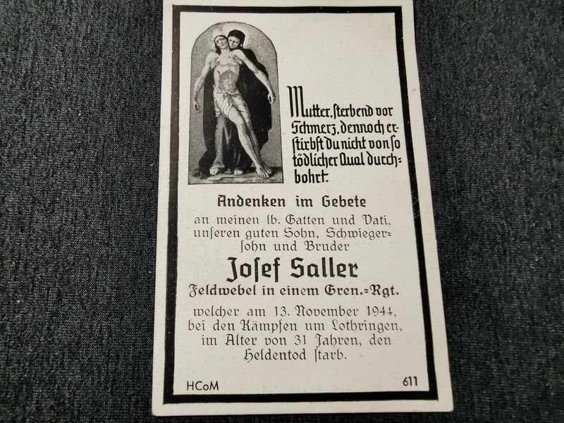 Sterbebild Feldwebel 4. Grenadier Regt. 112 Lörchingen Lothringen Reillon Frankreich - www.mmilitaria.com