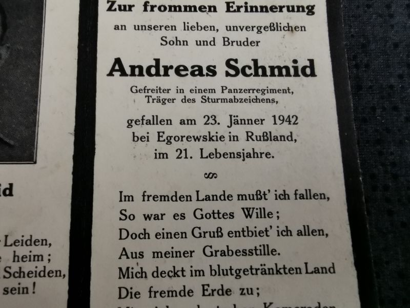 Sterbebild Gefreiter Borotitz 11. Komp. Inf. Regt118 (Mot) Sturmabzeichen Egorewskoje Russland - www.mmilitaria.com