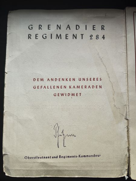Konvolut Widmung Grenadier 7. Komp. Gren. Regt. 284 Trauerbrief Andacht Feldpost Luxemburg Mjagry Ungarn - www.mmilitaria.com
