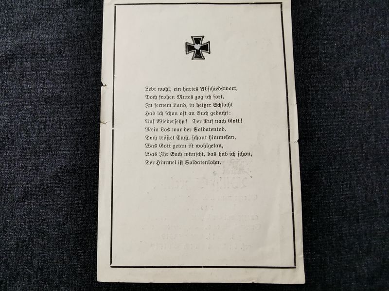 Sterbebild Obergefreiter München Panzer Grenadier Brigade "Von Werthern" Division Großdeutschland Osten - www.mmilitaria.com