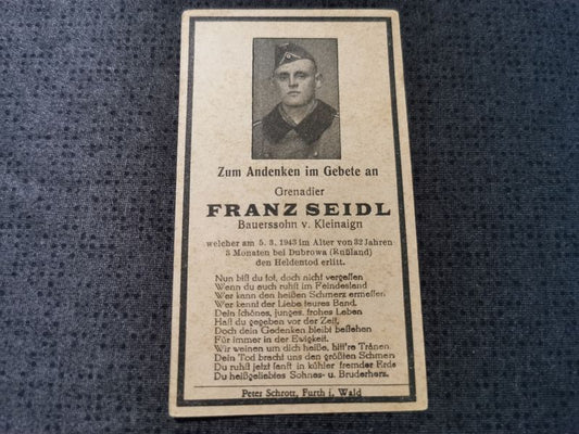 Sterbebild Grenadier 7. Komp. Gren. Regt. 347 Dubrowa Russland - www.mmilitaria.com