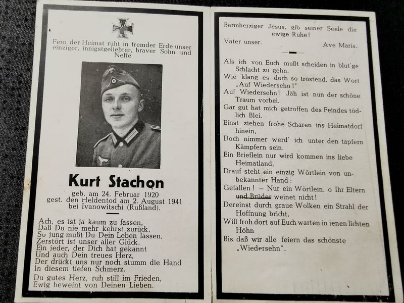 Sterbebild Oberschütze 6. Komp. Inf. Regt. 241 Moroschowa Russland - www.mmilitaria.com