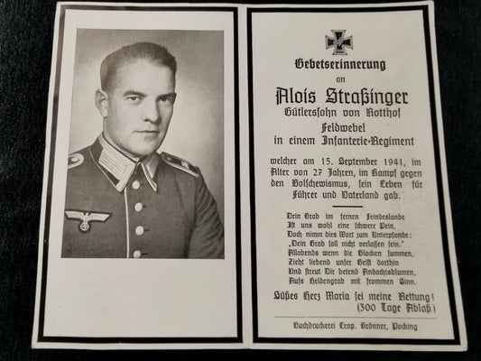 Sterbebild Feldwebel 7. Komp. Inf. Regt. 471 Dubno Rshew Russland - www.mmilitaria.com