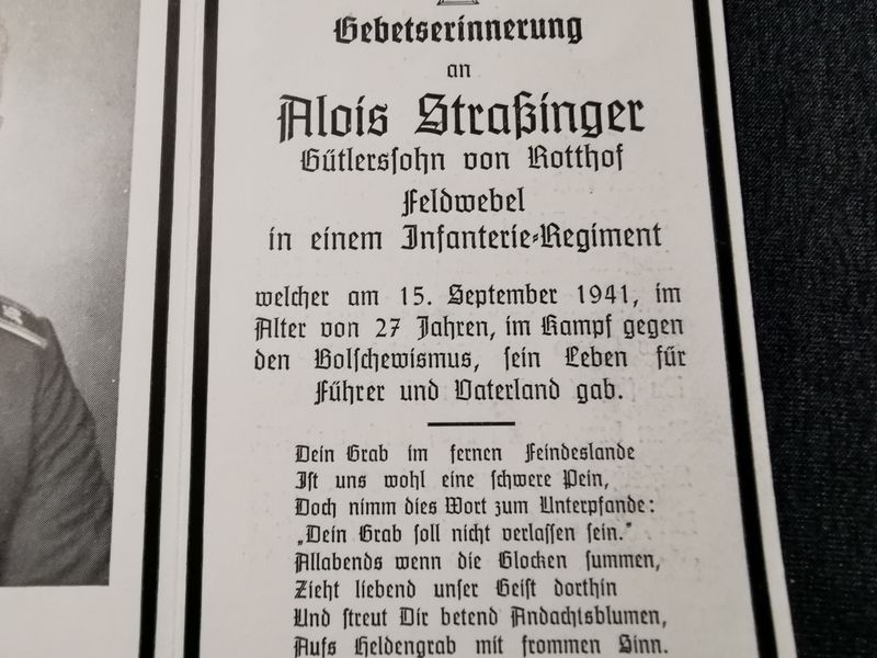 Sterbebild Feldwebel 7. Komp. Inf. Regt. 471 Dubno Rshew Russland - www.mmilitaria.com