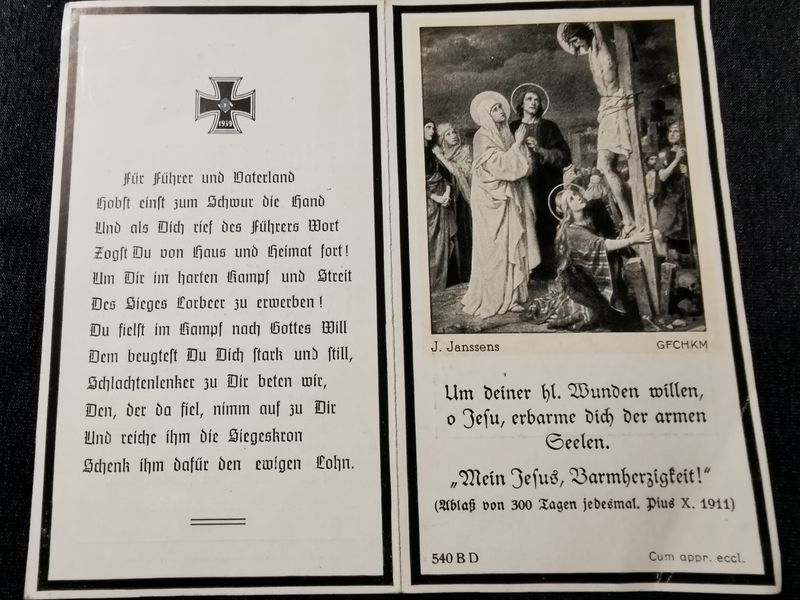 Sterbebild Feldwebel 7. Komp. Inf. Regt. 471 Dubno Rshew Russland - www.mmilitaria.com
