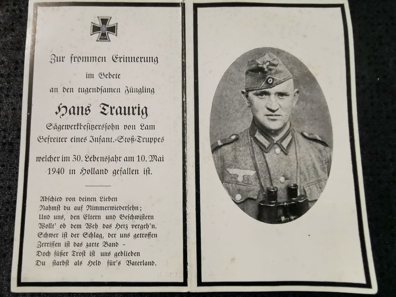 Sterbebild Gefreiter Infanterie Stosstruppe Holland - www.mmilitaria.com