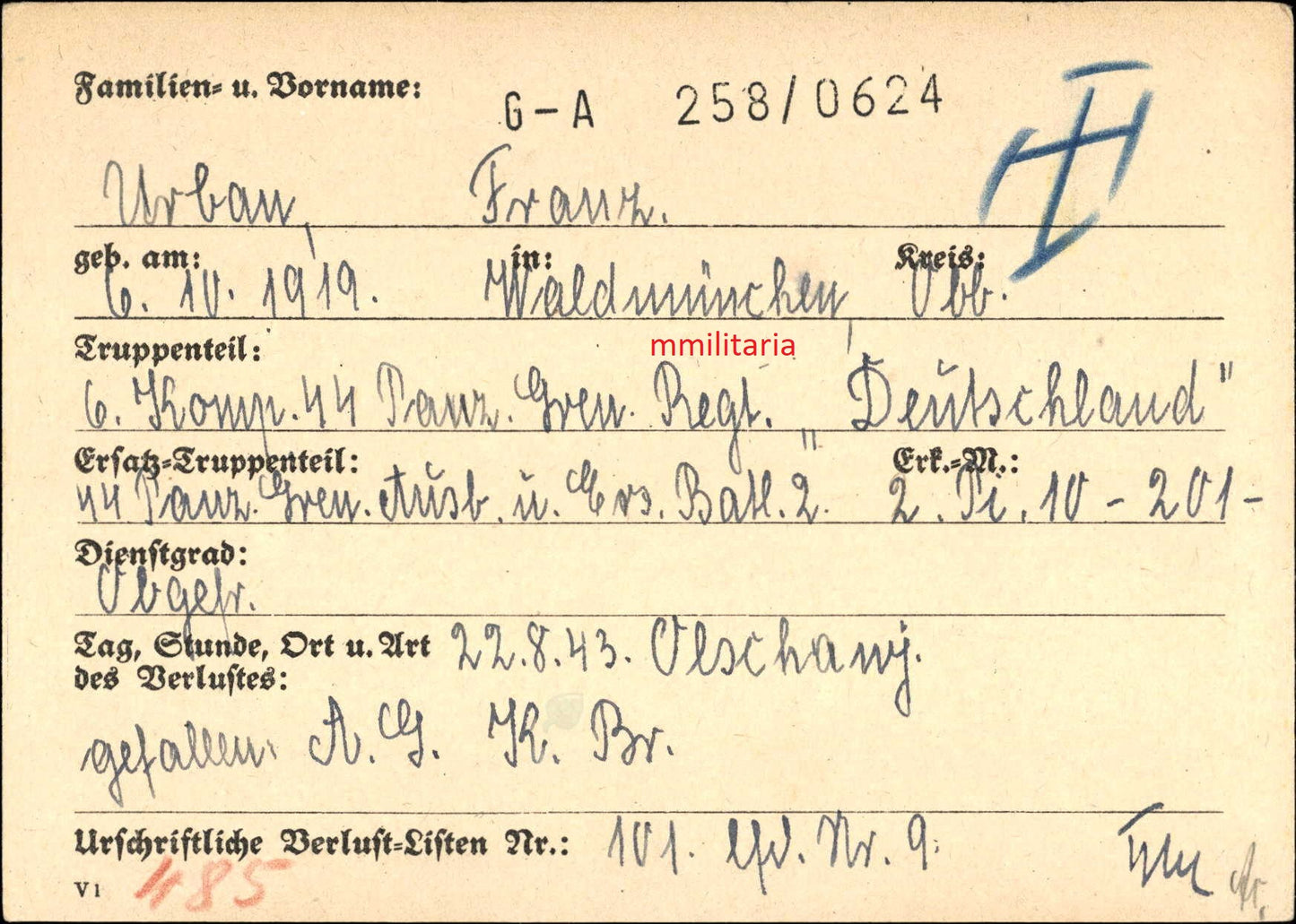 Sterbebild Brüder Obergefreiter 6. Komp. 44 Pz. Gren. Regt. "Großdeutschland" GD Schütze 3.Pz. Jäger Abt 17 Osten - www.mmilitaria.com